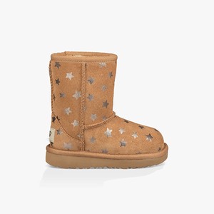 Ugg Classic II Short Stars Kids Classic Boots Brown (7451MYWXP)